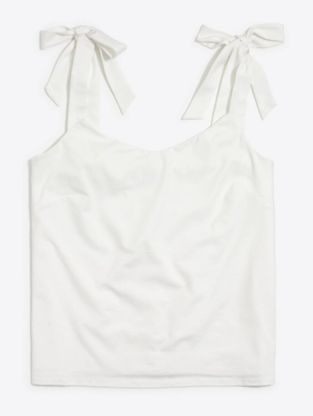 J. Crew White Tie-Strap Lined Cotton Cami Top NWT